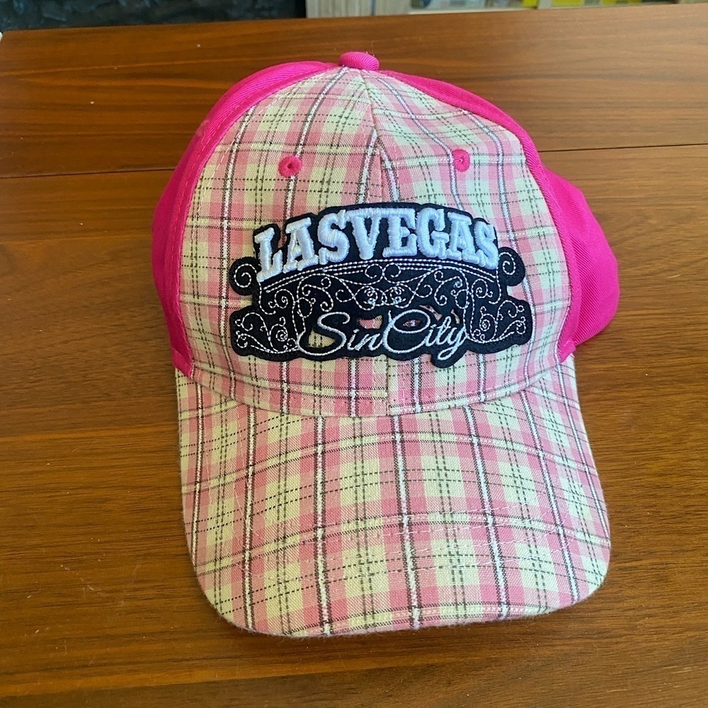 Las Vegas Sin City Pink Plaid Trucker Hat
